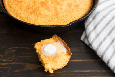 Cornbread in a cast iron skillet