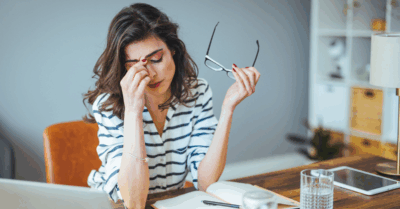 Woman stressed, substance p