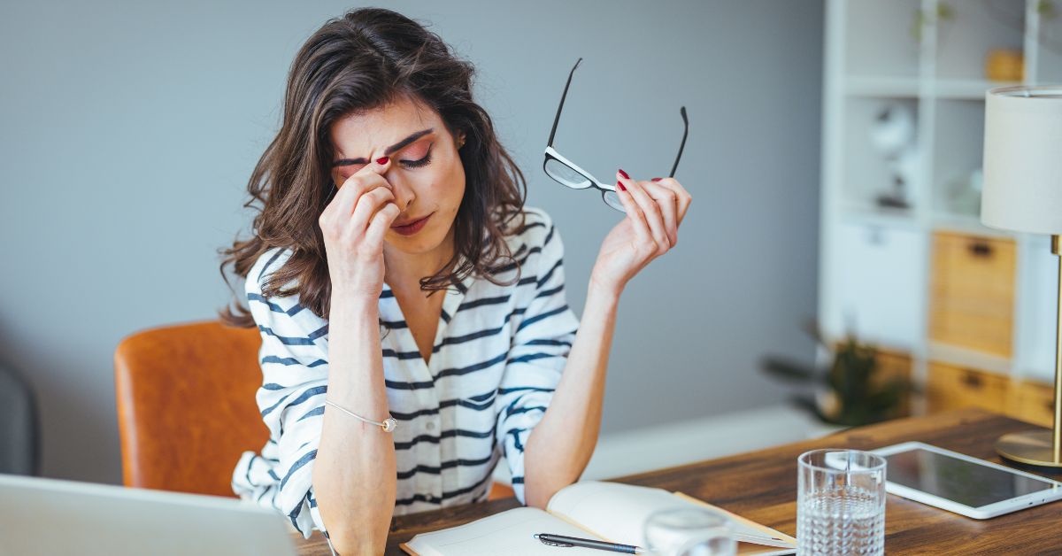 Woman stressed, substance p